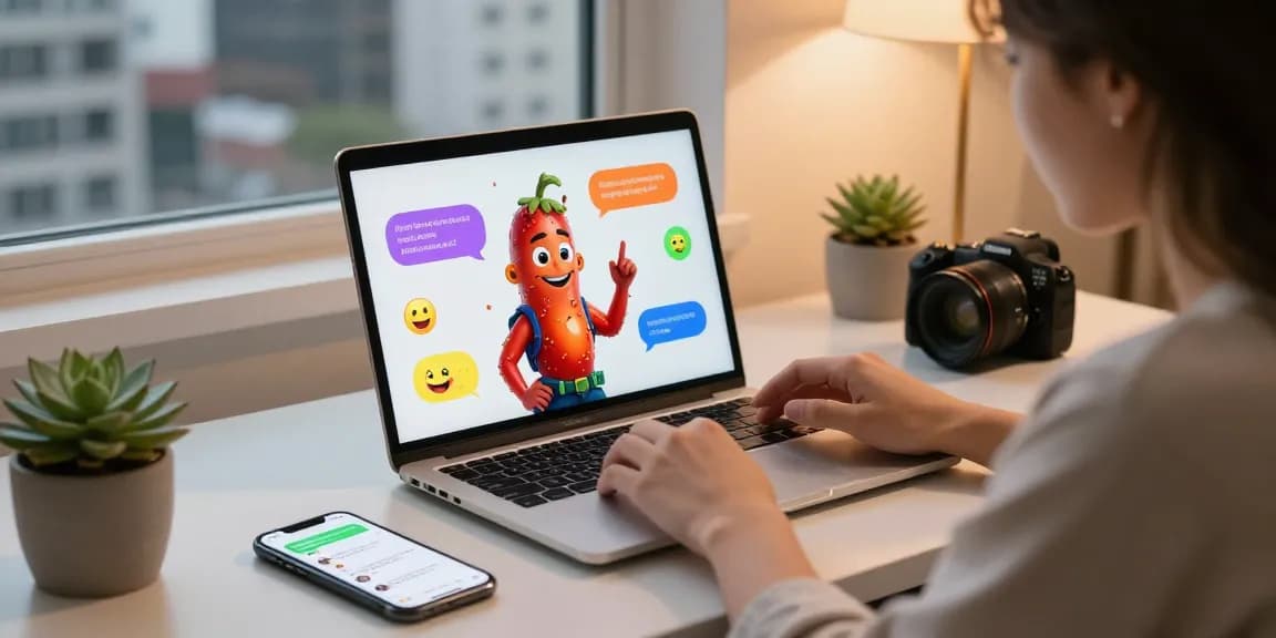 Spicy chat AI interaction in a vibrant workspace, showcasing lively engagement and technology.