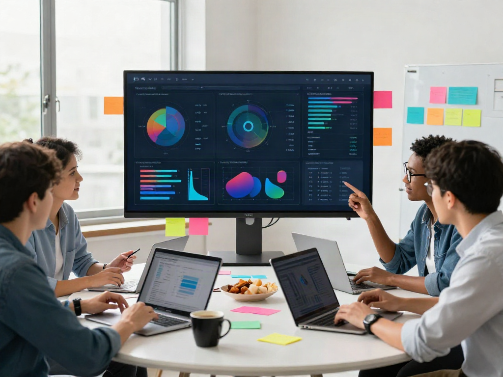 Team collaborating on instant indexing strategies in a vibrant marketing office.