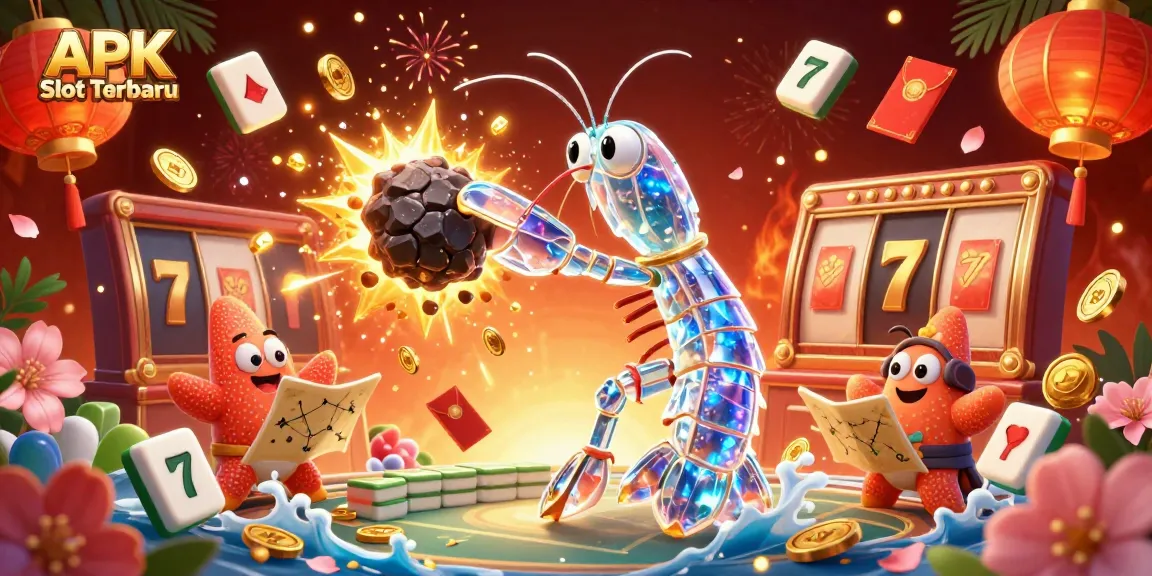 Experience winning moments in APK Slot Terbaru with vibrant slot reels and golden coins.