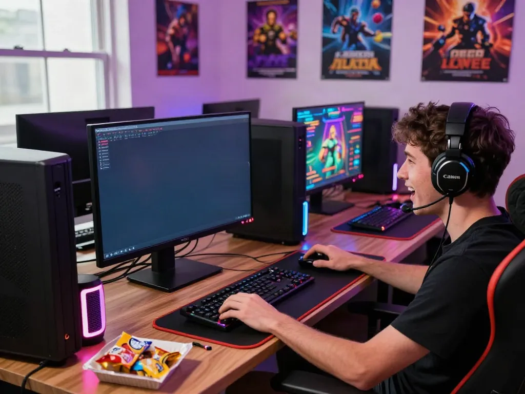 Player engaging with SIN88 online gaming interface in an energetic atmosphere.